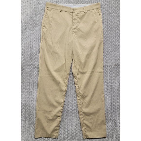 Nike‎ Golf Dri Fit Essential Flex Tech Straight Dress Pants Size 32x32 Khaki Tan - Picture 1 of 10